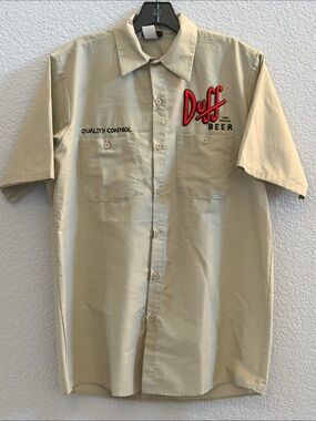 The Simpsons Duff Beer Quality Control T-Shirt Universal Studios Exclusive M